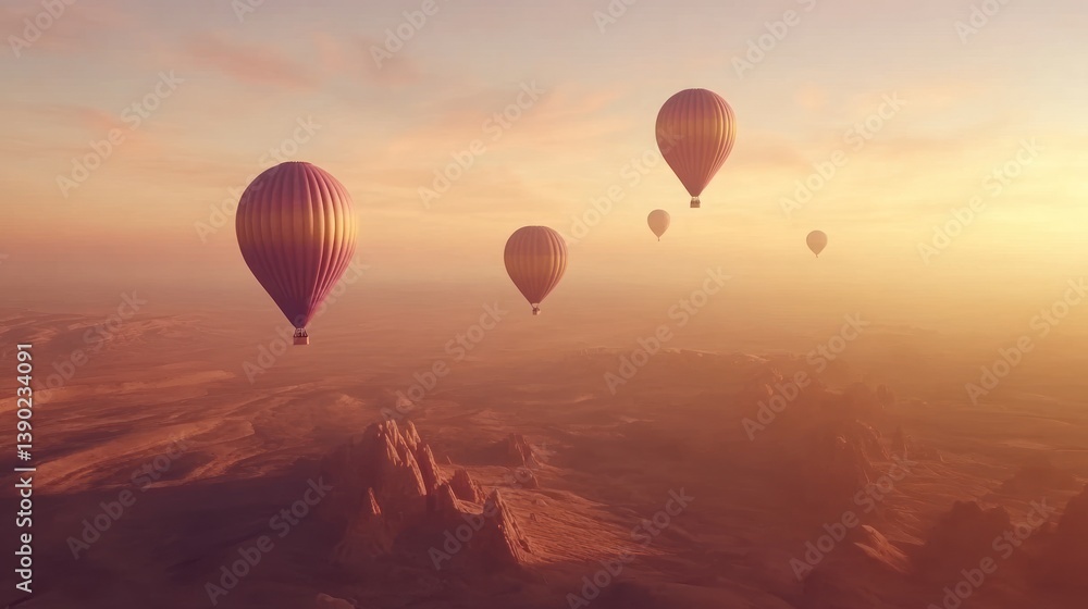 Fototapeta premium Hot Air Balloons Over Cappadocia Sunrise