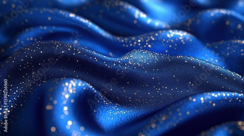 Deep blue fabric with shimmering gold specks