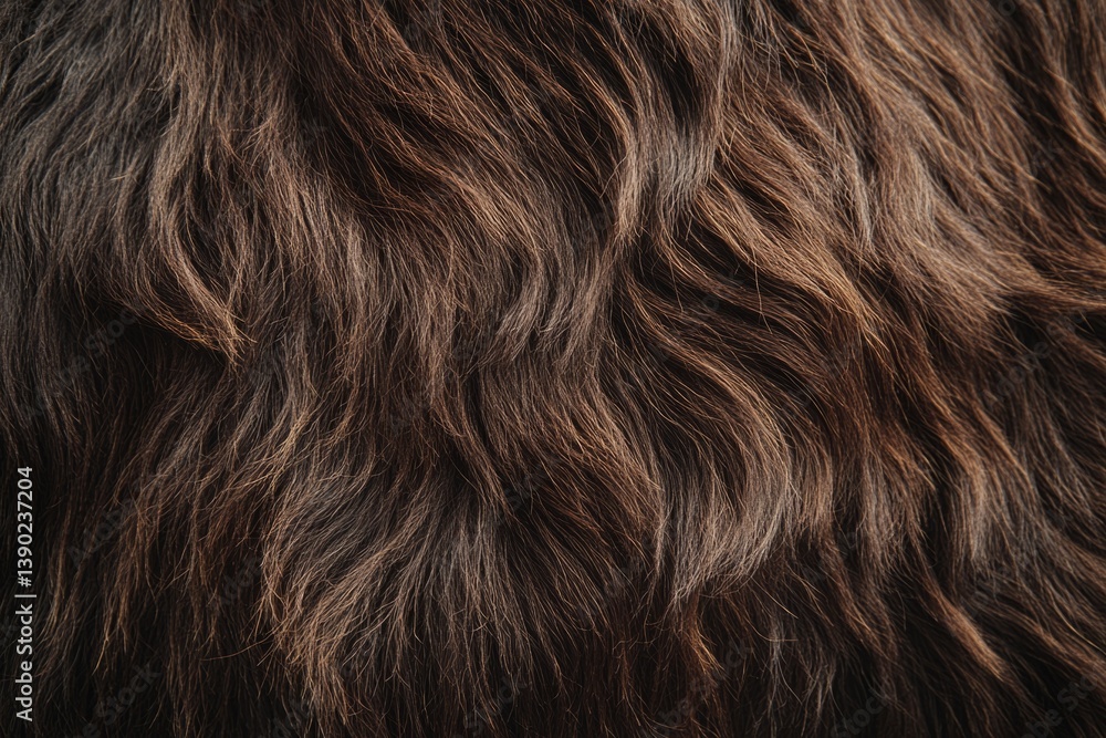 Naklejka premium Close-up view of brown fur creating a wavy pattern, ideal for backgrounds and textures