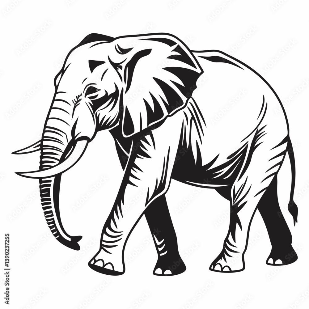 Obraz premium elephant vector silhouette