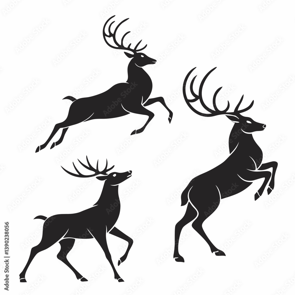 Fototapeta premium Noble Deer Silhouette Vector Art