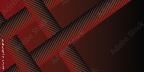 Red and black vector 3d futuristic tech glow and shinning line simple modern abstract banner. eps 10