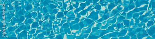 ILLUSTRATION DE REFLETS DU SOLEIL DANS L'EAU D'UNE PISCINE AVEC 6 COULEURS