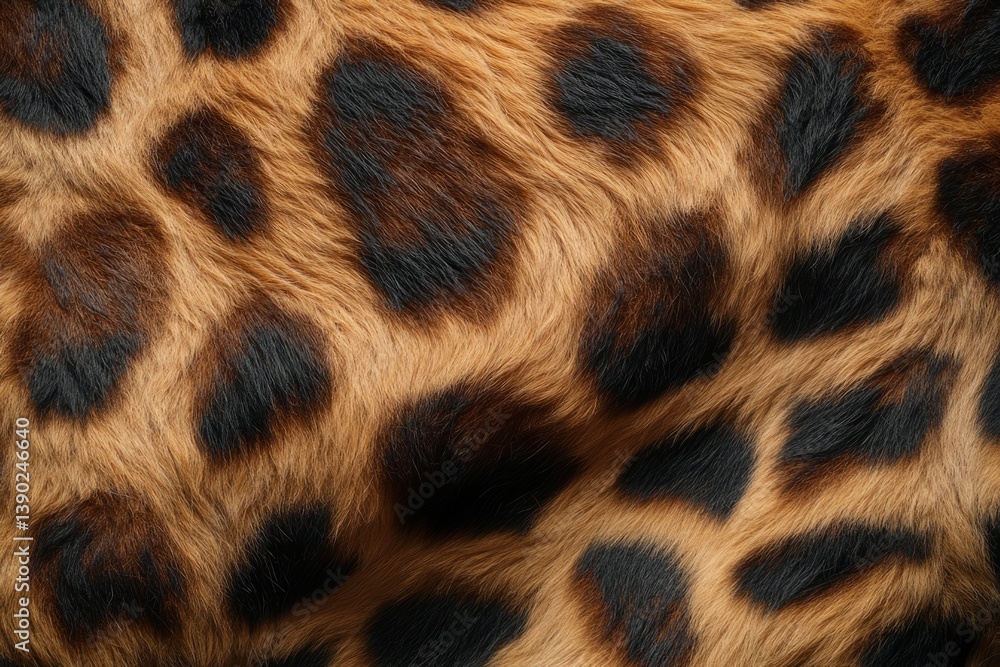 Close up of leopard fur showing texture and pattern, creating a beautiful and wild design Close up of leopard fur showing texture and pattern, creating a beautiful and wild design