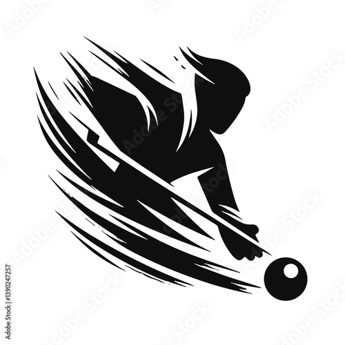 Dynamic Athlete in Motion Playing Ball  