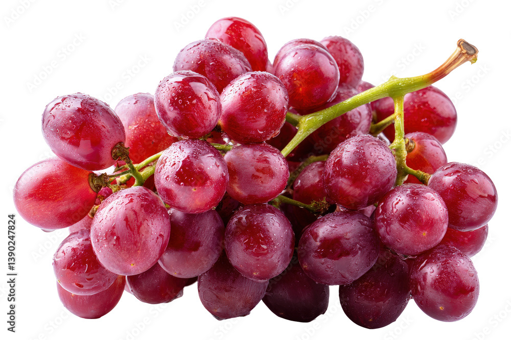 Fresh Red Grapes with Water Droplets on transparent background Fresh Red Grapes with Water Droplets on transparent background