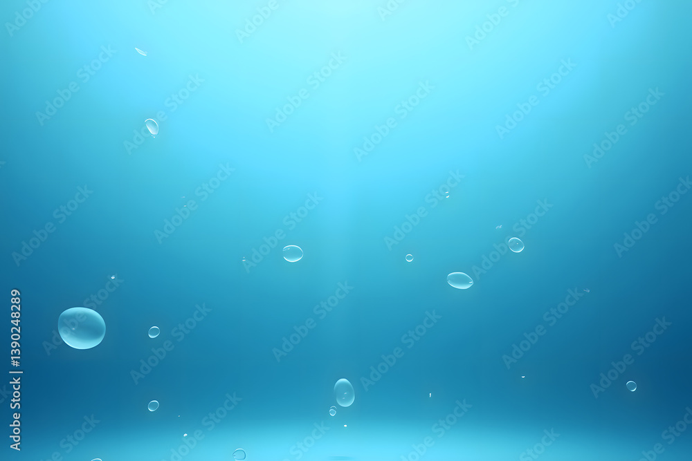 Bubbles rising in clear blue underwater scene Bubbles rising in clear blue underwater scene
