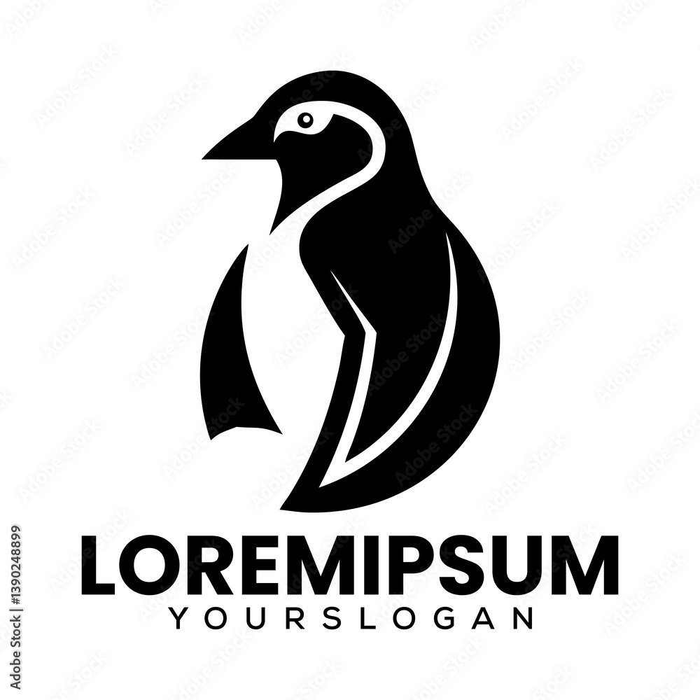 Abstract bird logo design with vector illustration of a swan or duck in a circular shape Abstract bird logo design with vector illustration of a swan or duck in a circular shape