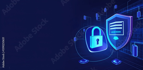 Obraz na płótnie Digital security is essential for safe payments and efficient logistics in today interconnected world w salonie