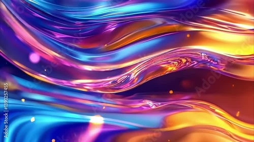 Dynamic Futuristic Digital Waves Animation Flowing on Abstract Tech Background