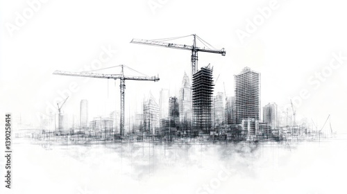 Architectural Blueprint of City Construction photo