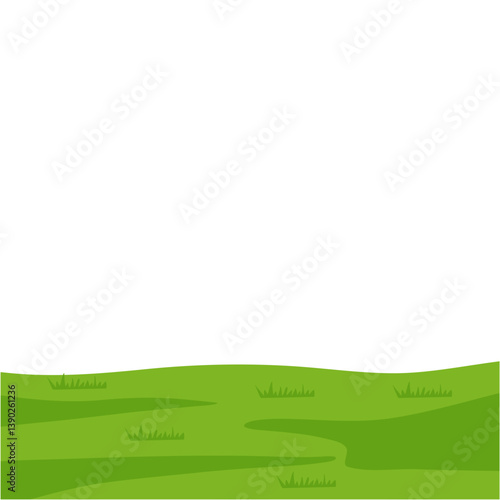 Nature landscape with hills and fields. Vector illustration.