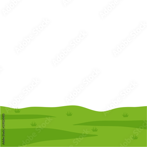 Nature landscape with hills and fields. Vector illustration.