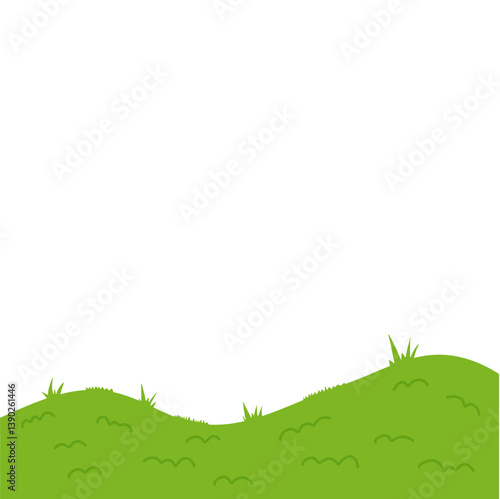 Nature landscape with hills and fields. Vector illustration.