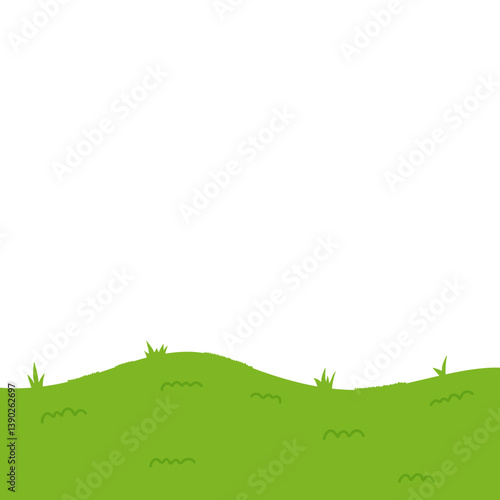 Nature landscape with hills and fields. Vector illustration.