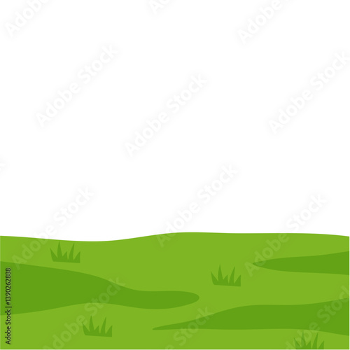 Nature landscape with hills and fields. Vector illustration.