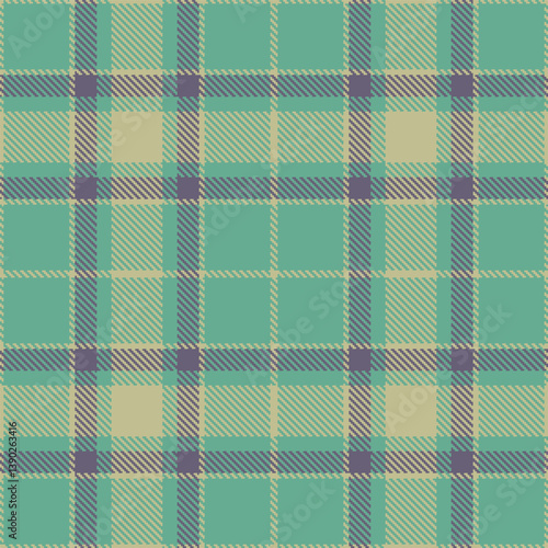 Plaid pattern seamless. Dark putty & Bright dull teal Tartan Fabric Design. 