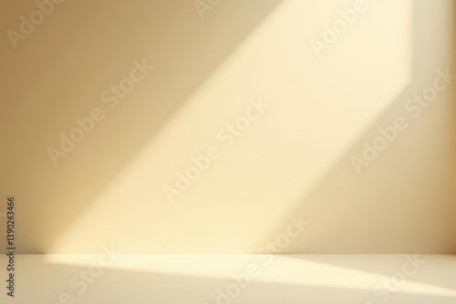 Neutral beige studio background with soft rays illuminating the scene, creating a warm and inviting atmosphere Perfect for product photography or portrait sessions,  warm light,  product photography