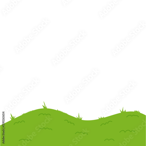 Nature landscape with hills and fields. Vector illustration.
