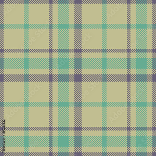 Contemporary Warm putty & Mellow purplish grey Seamless Tartan Fabric Design