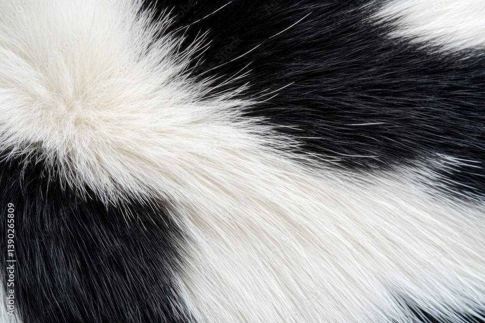 Soft fur with black and white stripes creates a beautiful natural pattern, ideal for backgrounds and textures Soft fur with black and white stripes creates a beautiful natural pattern, ideal for backgrounds and textures