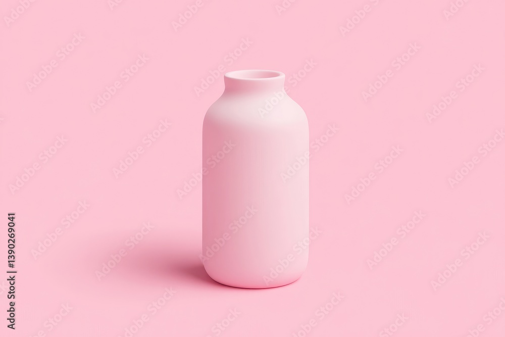 Single, solid, light pink, minimalist bottle vase on a vibrant pink background. A simple, modern, and elegant home decor accent Single, solid, light pink, minimalist bottle vase on a vibrant pink background. A simple, modern, and elegant home decor accent