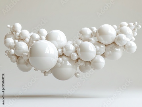 Wallpaper Mural A cluster of white spheres with varying sizes and a soft lighting effect. Torontodigital.ca
