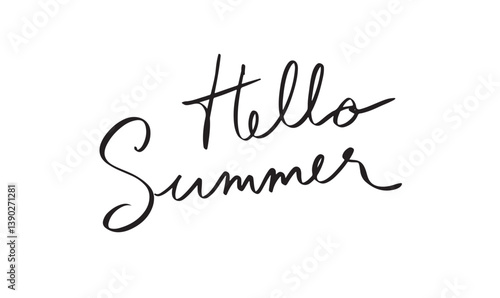 hello summer text font calligraphy hand written lettering script object icon black color sign symbol hallo summer season time vacation beach travel trip tourism tourist sea ocean tropical hello summer