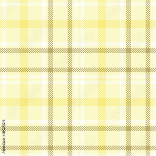 Plaid pattern seamless. Bright ivory & Deep white Tartan Fabric Design. 