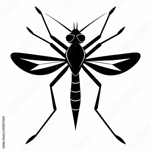Mosquito vector silhouette black design white background