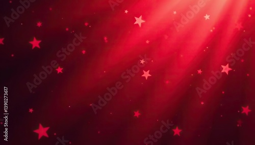 Red stars background with light rays shining through,  background,  rendered