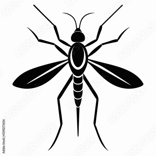 Mosquito vector silhouette black design white background