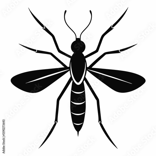 Mosquito vector silhouette black design white background