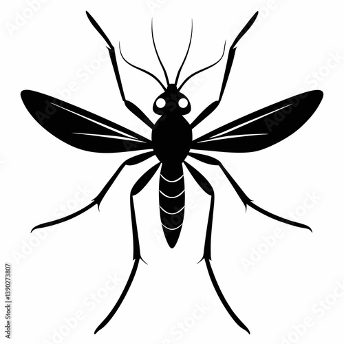 Mosquito vector silhouette black design white background