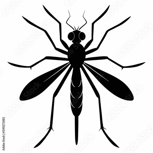 Mosquito vector silhouette black design white background