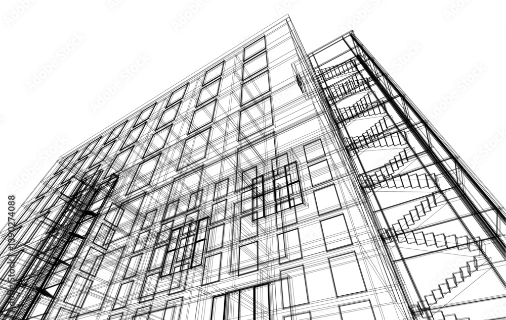 Modern architectural building 3d rendering Modern architectural building 3d rendering