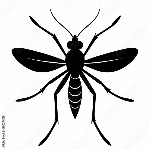 Mosquito vector silhouette black design white background