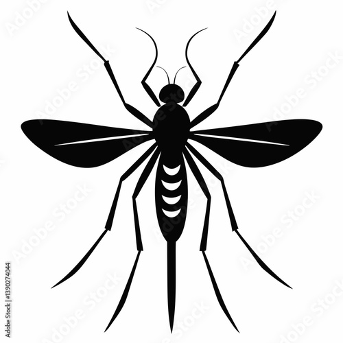 Mosquito vector silhouette black design white background