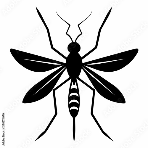 Mosquito vector silhouette black design white background