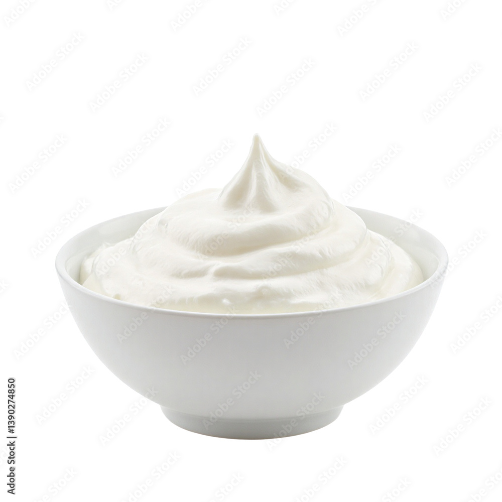 Bowl of Fresh Sour Cream Dairy Product Ready to Eat High Quality Isolated Photo Bowl of Fresh Sour Cream Dairy Product Ready to Eat High Quality Isolated Photo