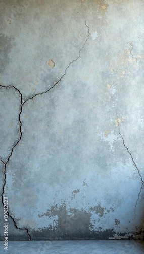 Rough, weathered gray wall with cracks and peeling paint,  surface,  cracked