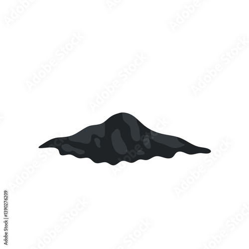 Pile of asphalt vector illustration. Construction materials. Black asphalt vector texture. Dark concrete gravel.