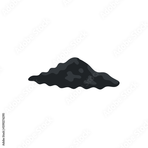 Pile of asphalt vector illustration. Construction materials. Black asphalt vector texture. Dark concrete gravel.