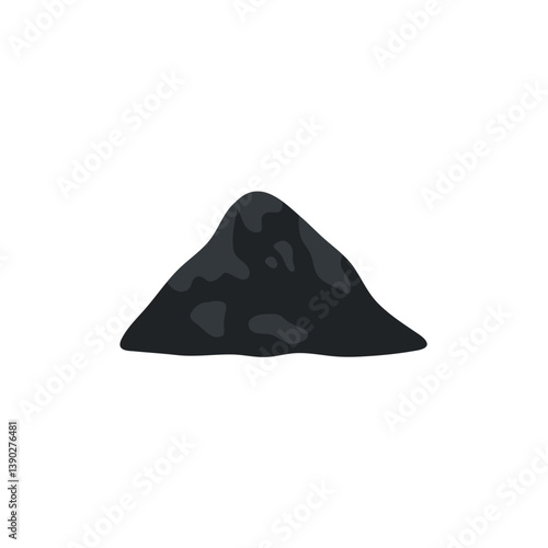 Pile of asphalt vector illustration. Construction materials. Black asphalt vector texture. Dark concrete gravel.