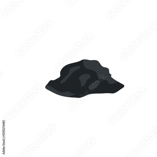 Pile of asphalt vector illustration. Construction materials. Black asphalt vector texture. Dark concrete gravel.