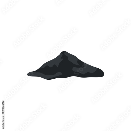 Pile of asphalt vector illustration. Construction materials. Black asphalt vector texture. Dark concrete gravel.