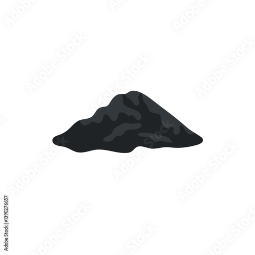 Pile of asphalt vector illustration. Construction materials. Black asphalt vector texture. Dark concrete gravel.