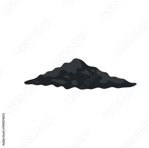 Pile of asphalt vector illustration. Construction materials. Black asphalt vector texture. Dark concrete gravel.
