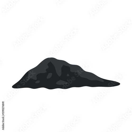 Pile of asphalt vector illustration. Construction materials. Black asphalt vector texture. Dark concrete gravel.
