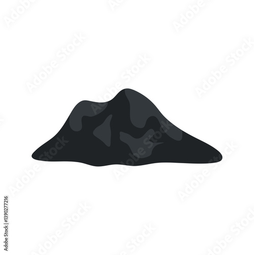 Pile of asphalt vector illustration. Construction materials. Black asphalt vector texture. Dark concrete gravel.